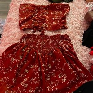 skirt and tube top set